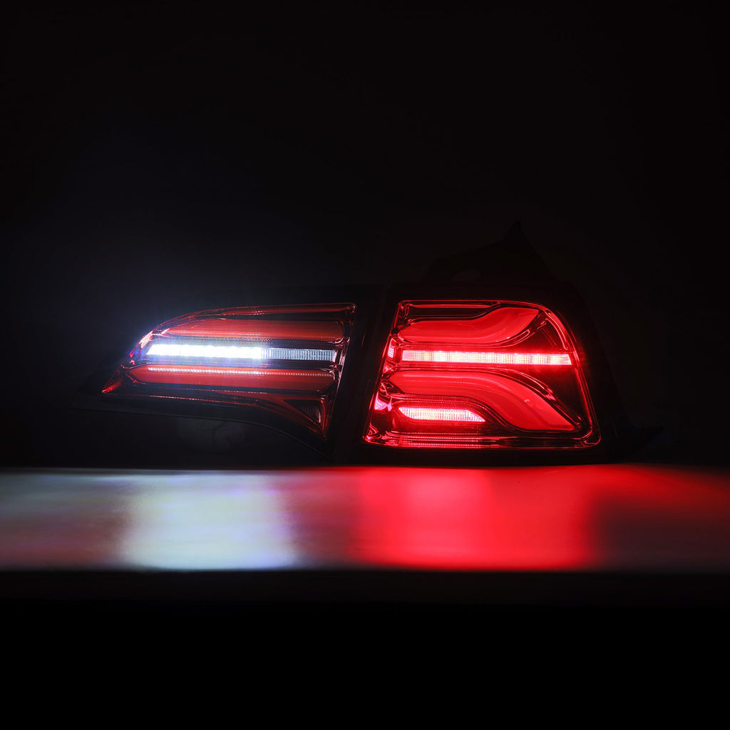 AlphaRex 601020 LED Taillights Red Smoke for Select Tesla 3, Tesla Y