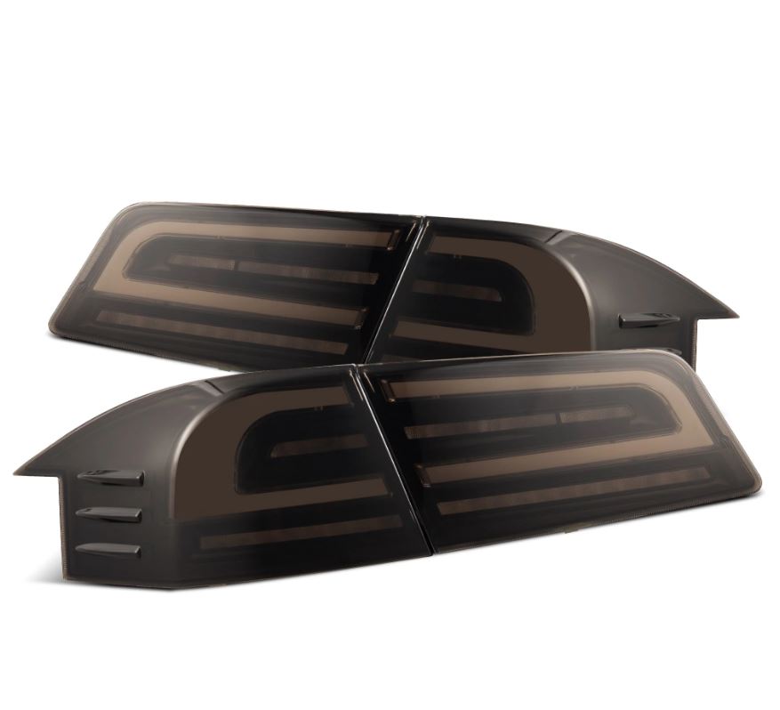 AlphaRex 601120 LED Taillights Black Smoke for Select Tesla S