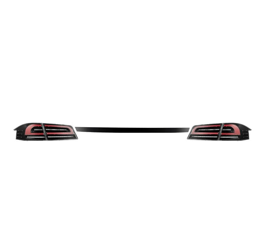 AlphaRex 601130 LED Taillights Black Red for Select Tesla S
