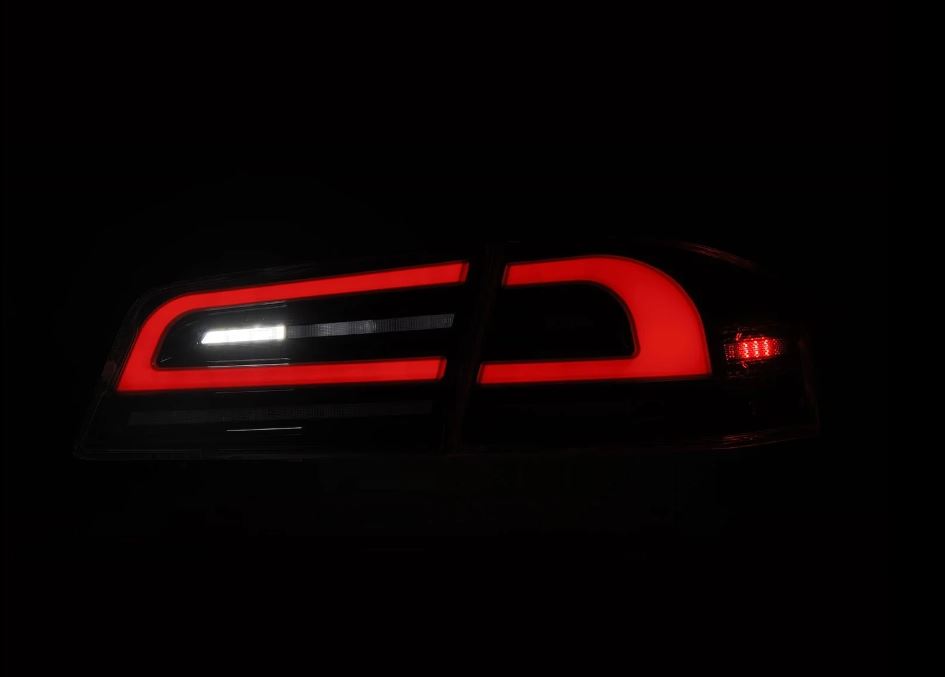 AlphaRex 601130 LED Taillights Black Red for Select Tesla S