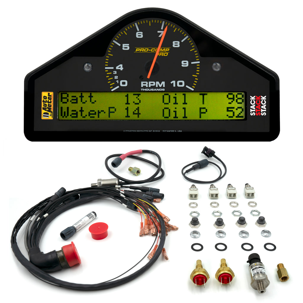 AutoMeter 6014 RACE DASH DISPLAY, 10K RPM/WTRP/FUELP/OILP/OILT/WTMP/VOLT, PRO-COMP