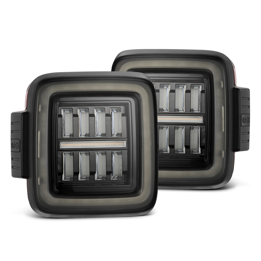 AlphaRex 602010 Prismatic LED Taillights Jet Black for Select Jeep Wrangler