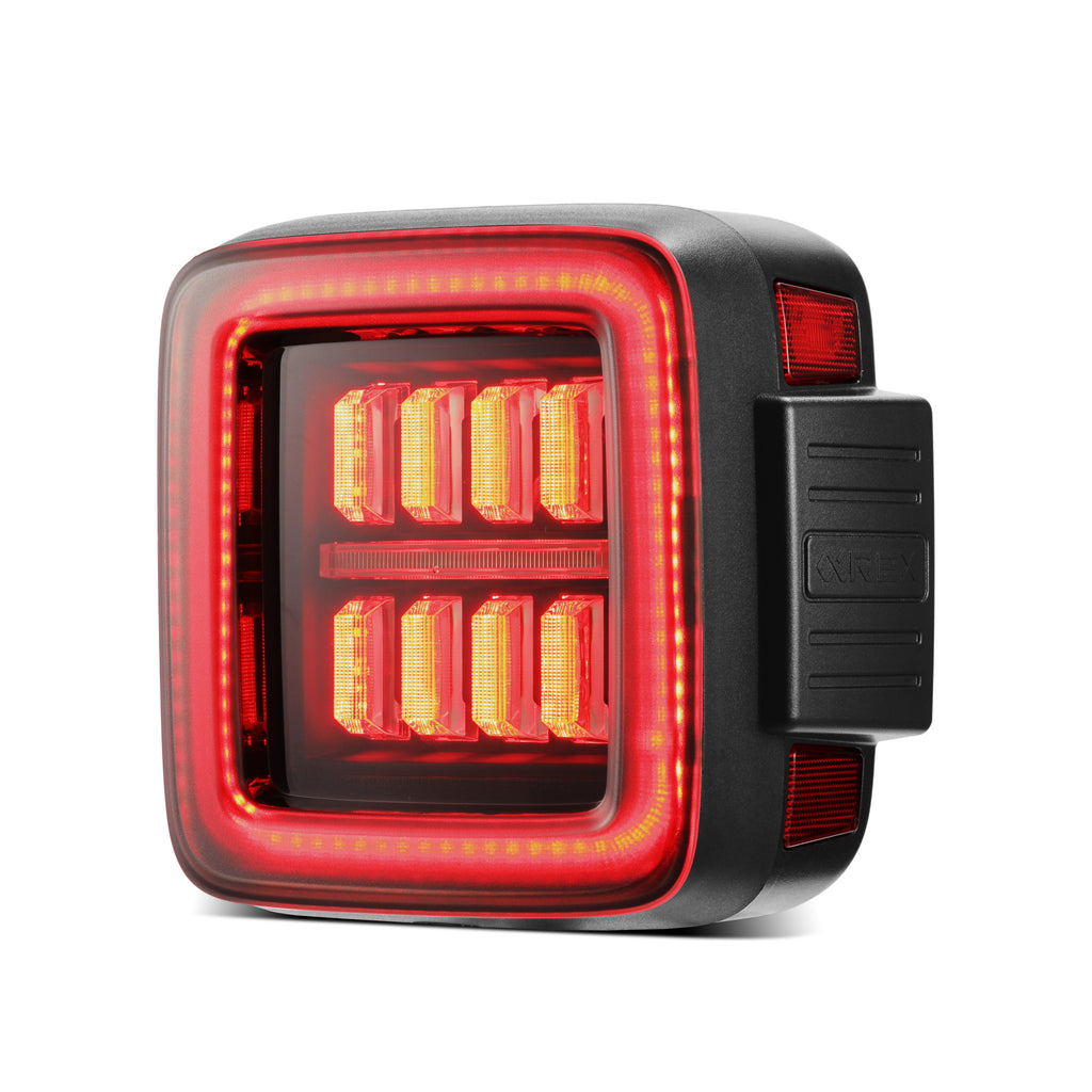 AlphaRex 602020 Prismatic LED Taillights Black Red for Select Jeep Wrangler
