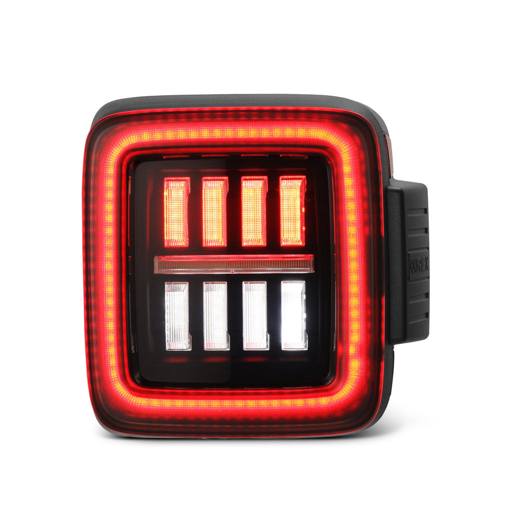 AlphaRex 602020 Prismatic LED Taillights Black Red for Select Jeep Wrangler