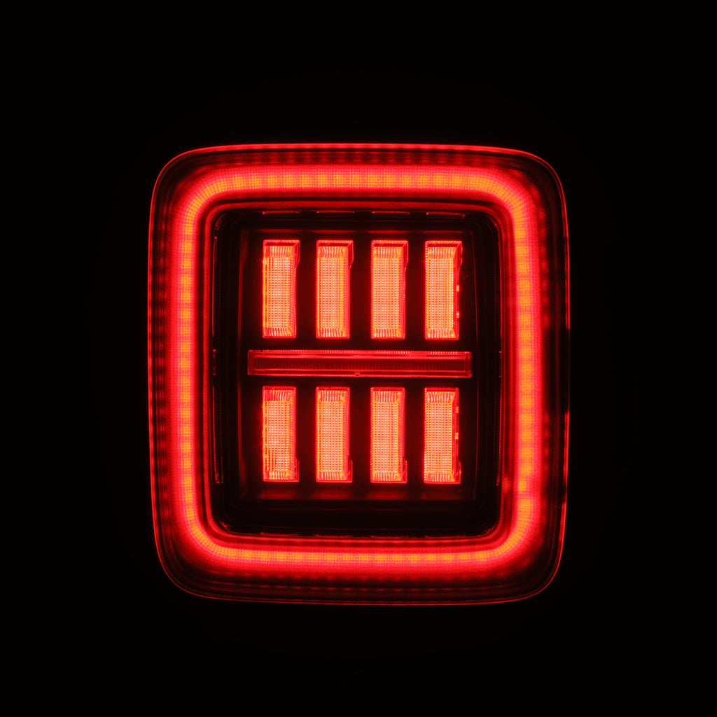 AlphaRex 602020 Prismatic LED Taillights Black Red for Select Jeep Wrangler