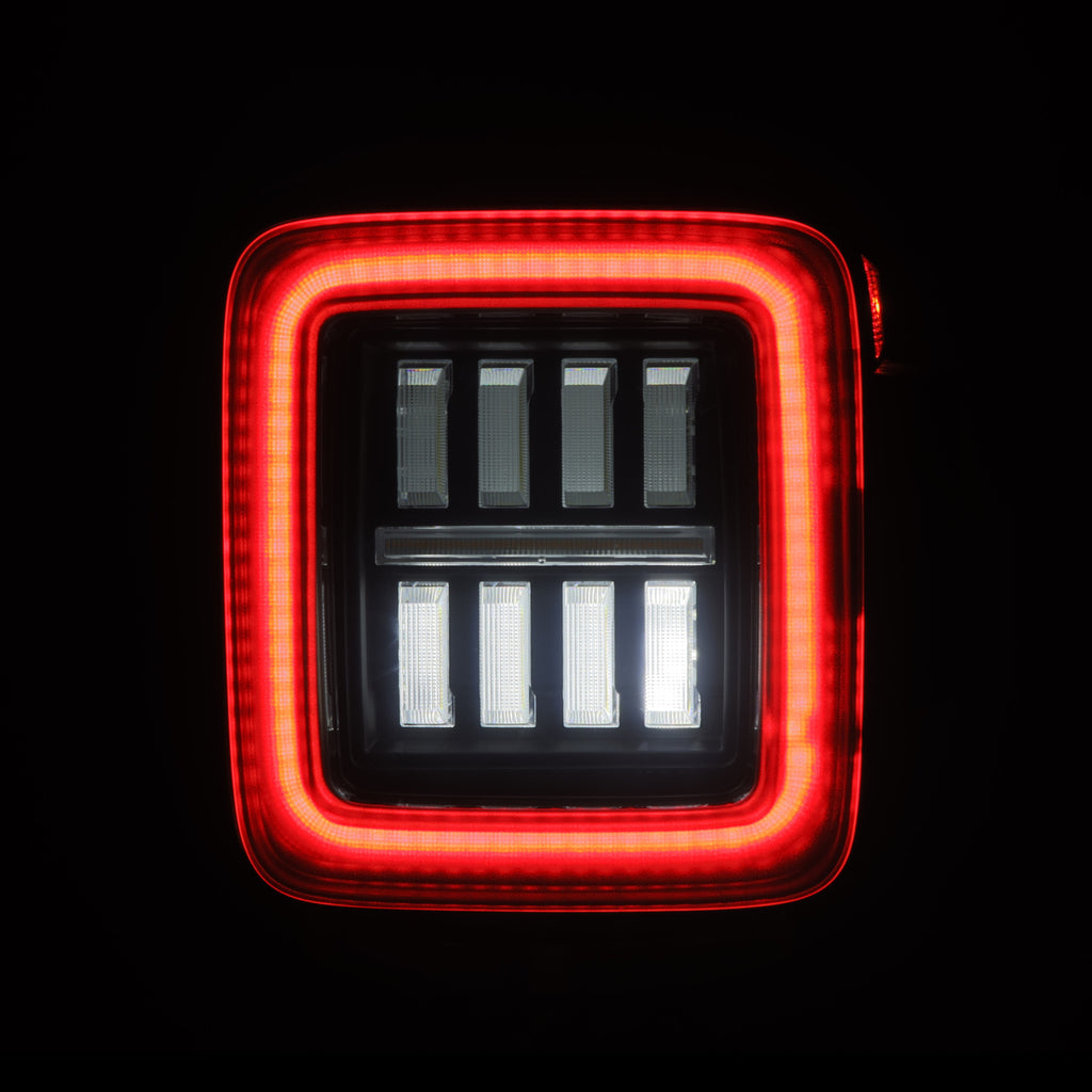 AlphaRex 602020 Prismatic LED Taillights Black Red for Select Jeep Wrangler