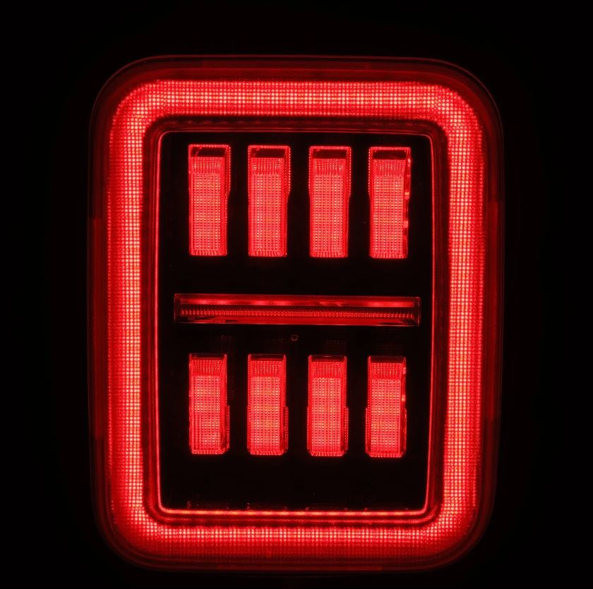 AlphaRex 602070 Prismatic LED Taillights Black Red for Select Jeep Gladiator