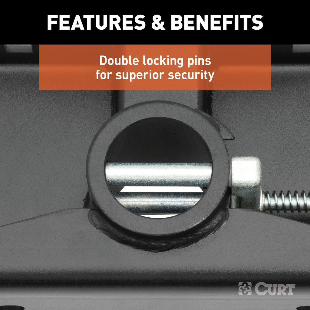 CURT 60603 Double Lock 2-5/16" Riser Gooseneck Ball (1" Rise for Bed Liner)