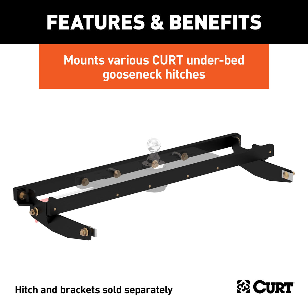 CURT 60604 Double Lock Gooseneck Installation Brackets, Select Silverado, Sierra 2500, 3500