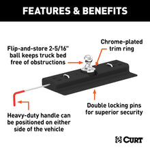 Load image into Gallery viewer, CURT 60615 Double Lock Gooseneck Hitch, 2-5/16" Ball, 30K (Brackets Required) for Select Chevrolet Silverado 1500, Chevrolet Silverado LD, GMC Sierra 1500, GMC Sierra Limited
