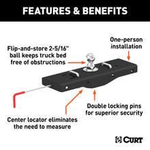Load image into Gallery viewer, CURT 60619 Double Lock EZr Gooseneck Hitch, 2-5/16" Ball, 30K (Brackets Required) for Select Chevrolet Silverado 2500, Chevrolet Silverado HD, Chevrolet Silverado HD Classic, Chevrolet Silverado 3500, Chevrolet Silverado Classic, Chevrolet Silverado HD,
