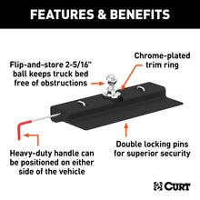 Load image into Gallery viewer, CURT 60620 Double Lock Gooseneck Hitch, 2-5/16" Ball, 30K (Brackets Required) for Select Nissan TITAN
