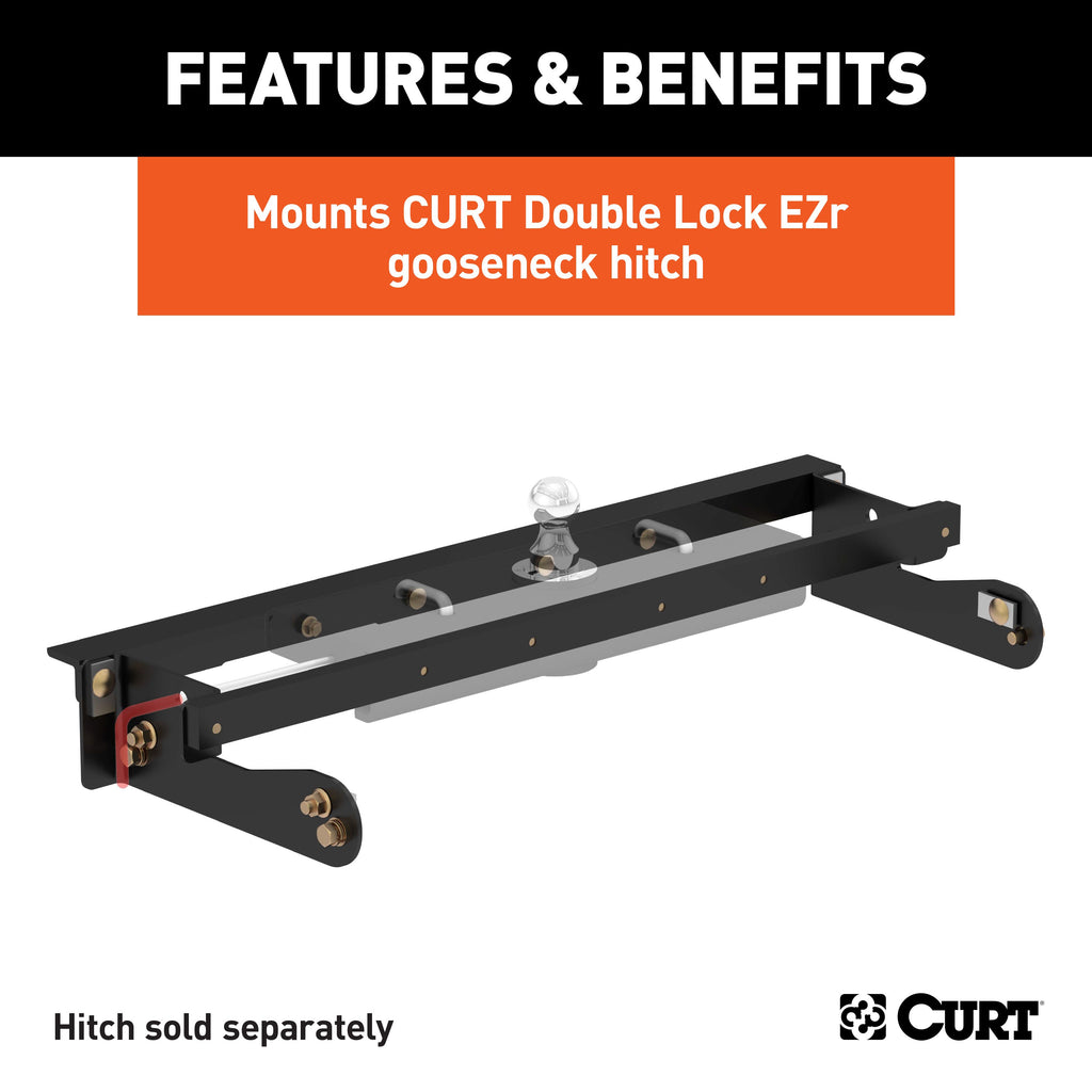 CURT 60624 Double Lock EZr Gooseneck Install Brackets, Select Silverado, Sierra 2500, 3500