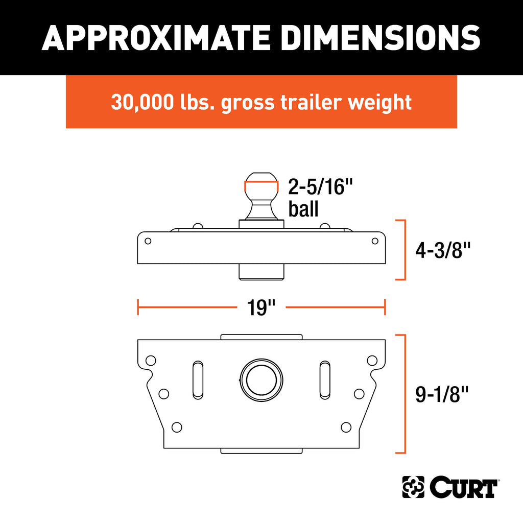 CURT 60626 OEM-Style Gooseneck Hitch, Select Ram 3500
