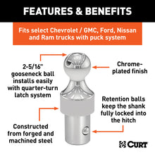 Load image into Gallery viewer, CURT 60627 OEM Puck System 2-5/16" Gooseneck Ball, Ram (38K)