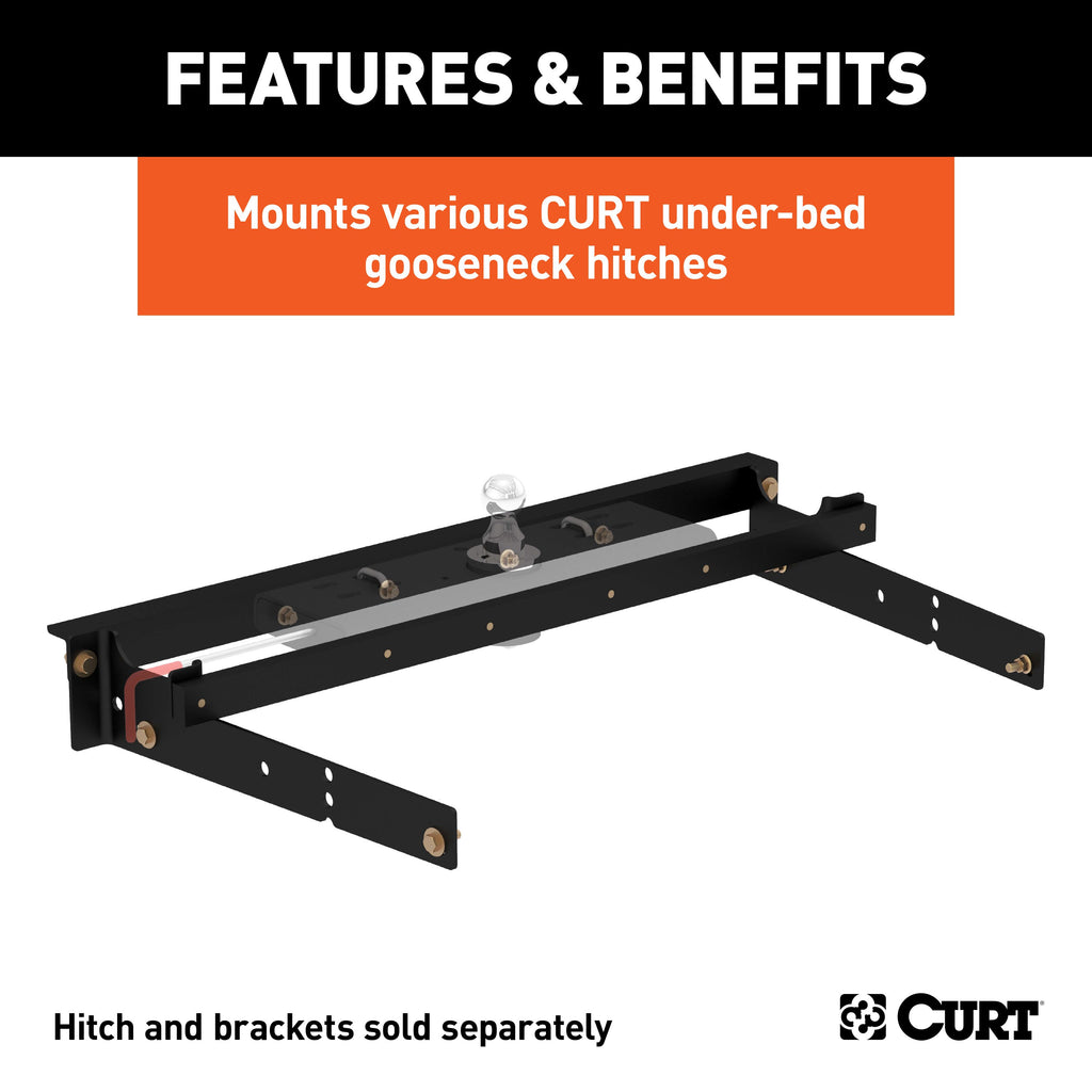 CURT 60631 Under-Bed Gooseneck Installation Brackets, Select Silverado, Sierra C / K