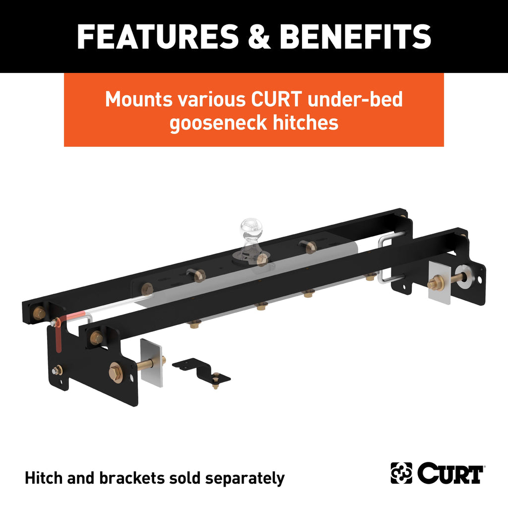CURT 60632 Double Lock Gooseneck Installation Brackets, Select Silverado, Sierra 1500