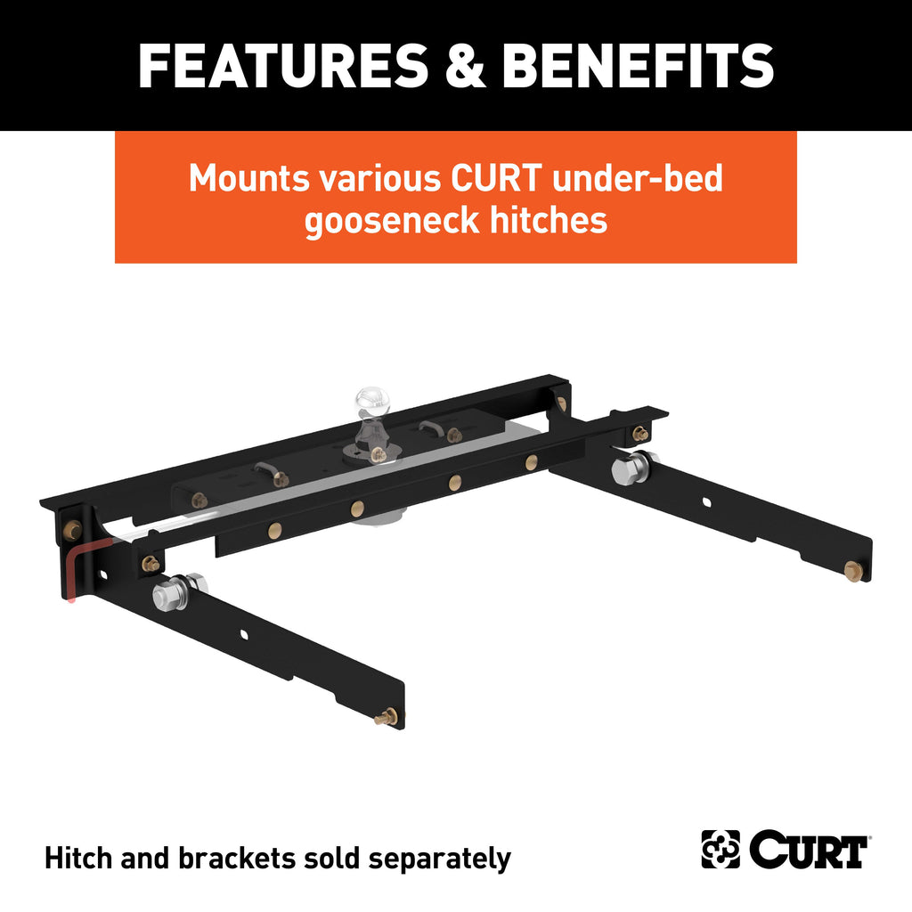 CURT 60636 Under-Bed Gooseneck Installation Brackets, Select Ford F-150, F-250, F-350