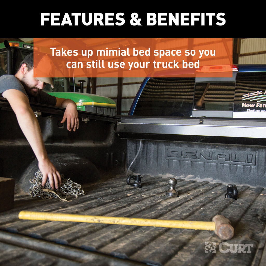 CURT 60639 OEM Puck System 2-5/16" Gooseneck Kit, Chevrolet, Ford, GMC, Nissan (38K) for Select Chevrolet Silverado HD, Chevrolet Silverado HD, Ford F-250 Super Duty, Ford F-350 Super Duty, Ford F-450 Super Duty, GMC Sierra HD, GMC Sierra HD, Nissan