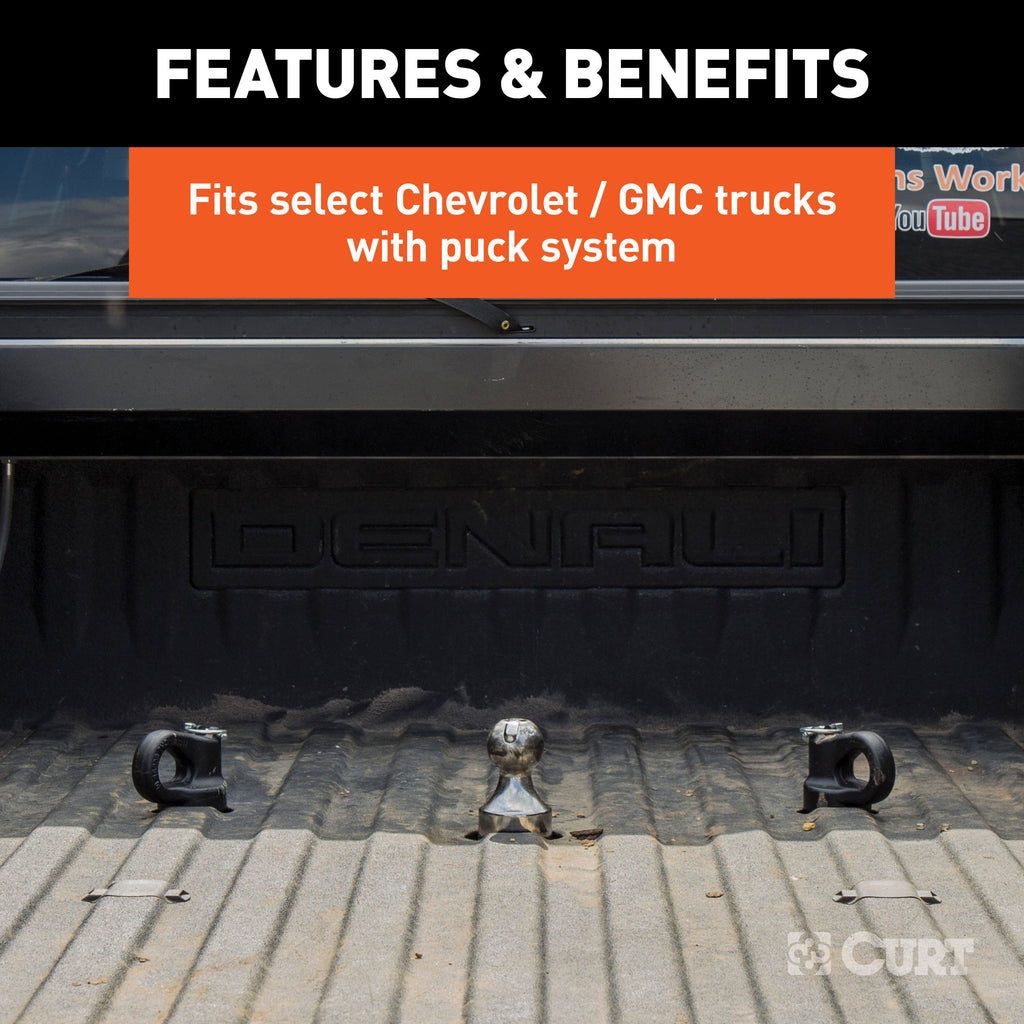 CURT 60639 OEM Puck System 2-5/16" Gooseneck Kit, Chevrolet, Ford, GMC, Nissan (38K) for Select Chevrolet Silverado HD, Chevrolet Silverado HD, Ford F-250 Super Duty, Ford F-350 Super Duty, Ford F-450 Super Duty, GMC Sierra HD, GMC Sierra HD, Nissan