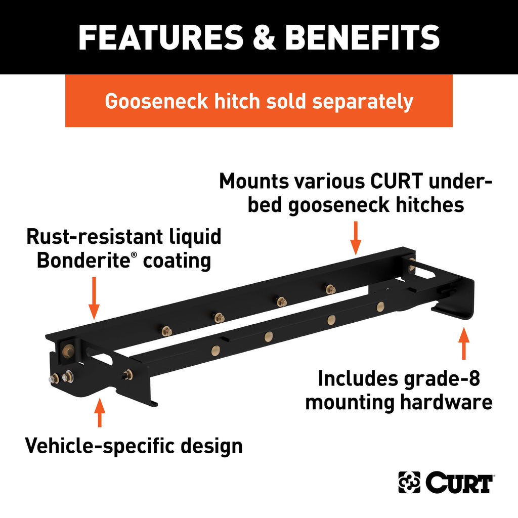 CURT 60641 Under-Bed Gooseneck Installation Brackets, Select Ford F-150