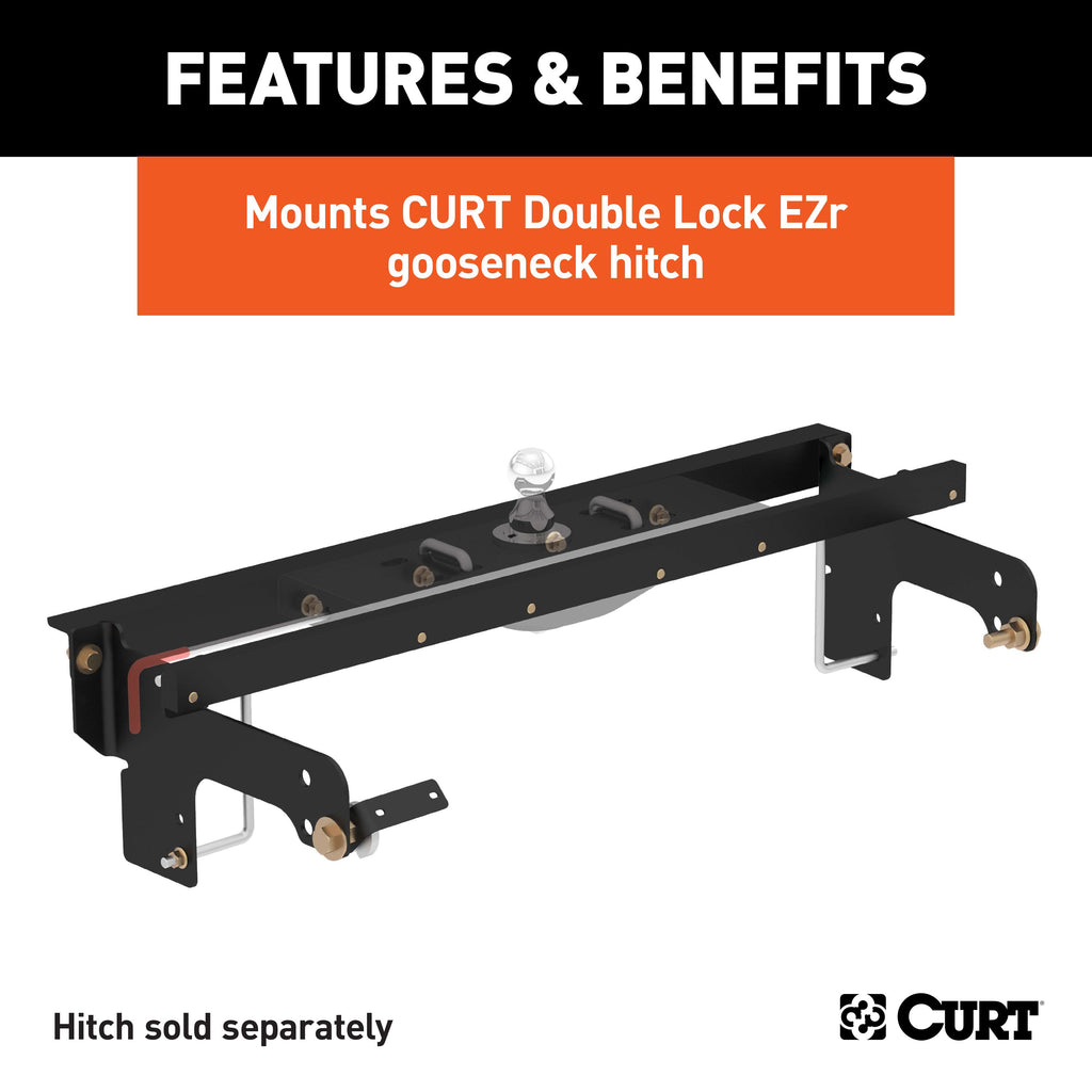 CURT 60648 Double Lock EZr Gooseneck Install Brackets, Select Silverado, Sierra 2500, 3500