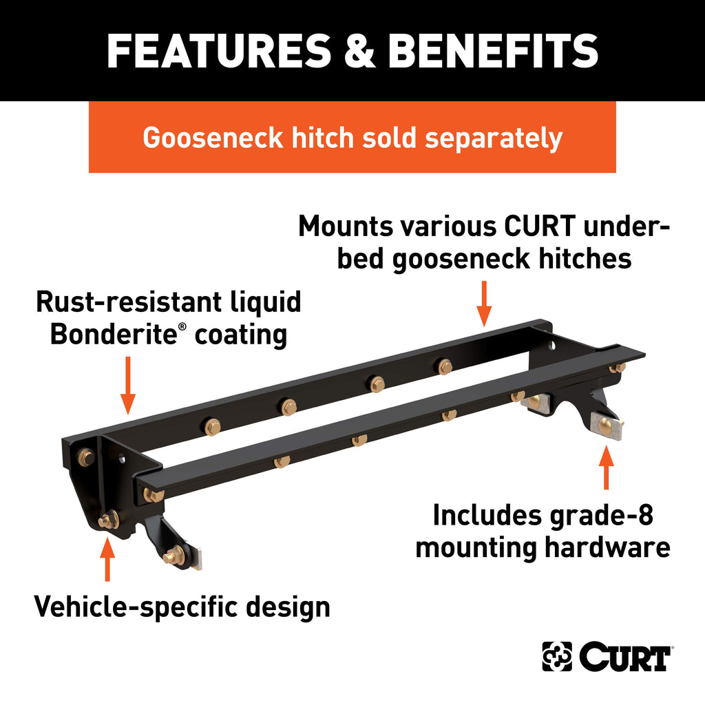 CURT 60649 Double Lock Gooseneck Installation Brackets, Select Ford F-150