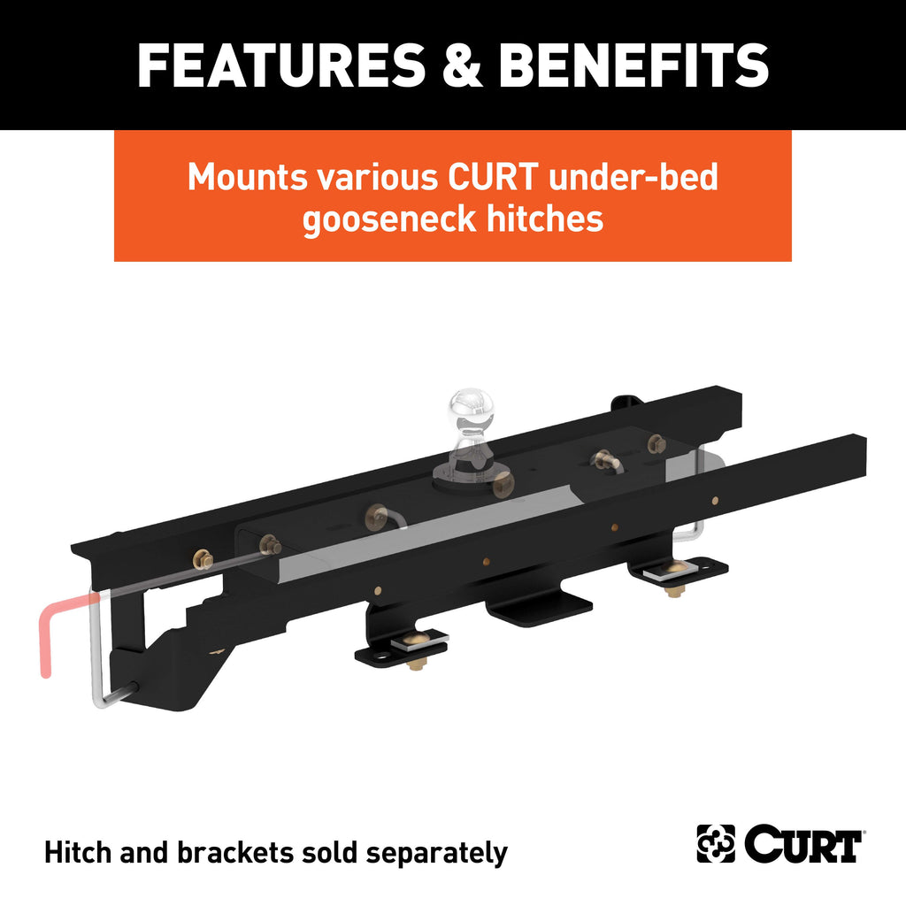 CURT 60658 Double Lock Gooseneck Installation Brackets, Select Ram 1500 with Air Suspension