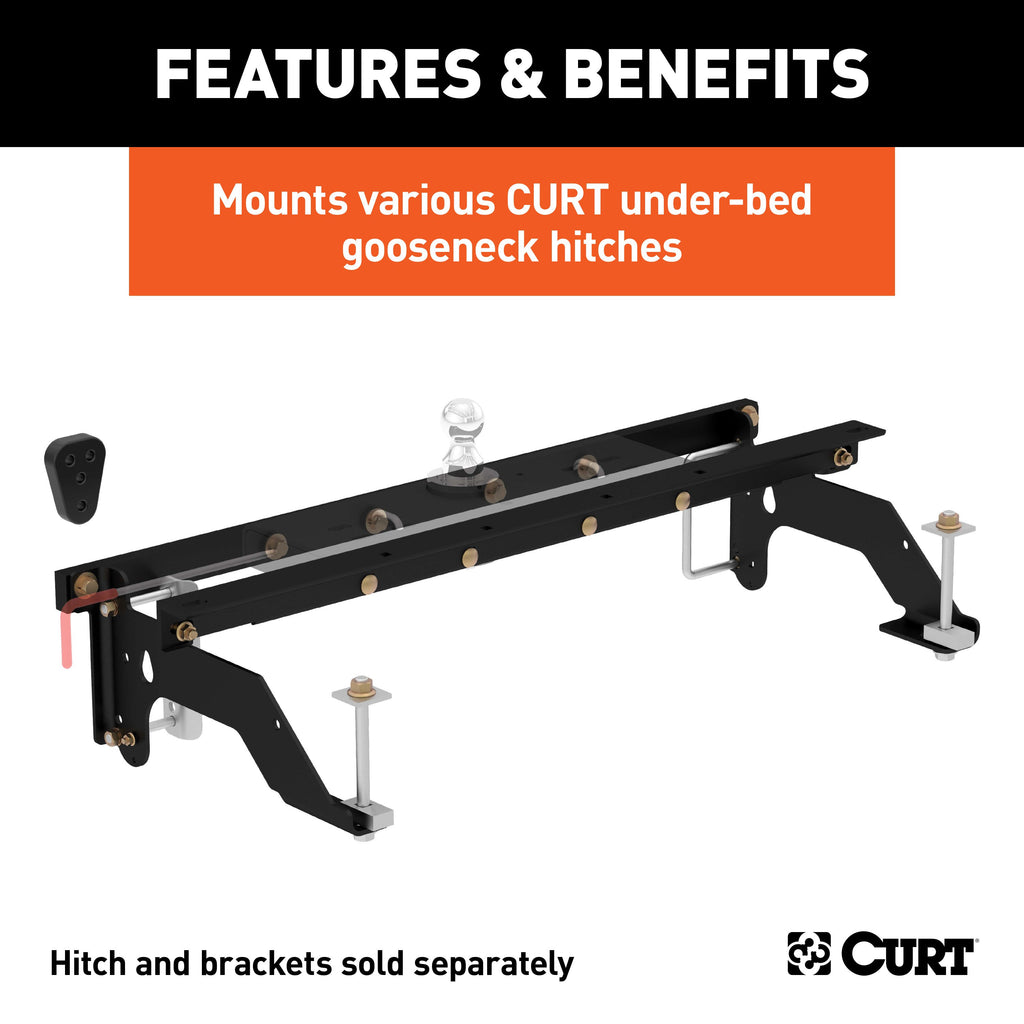 CURT 60659 Under-Bed Gooseneck Installation Brackets, Select Dodge Ram 1500