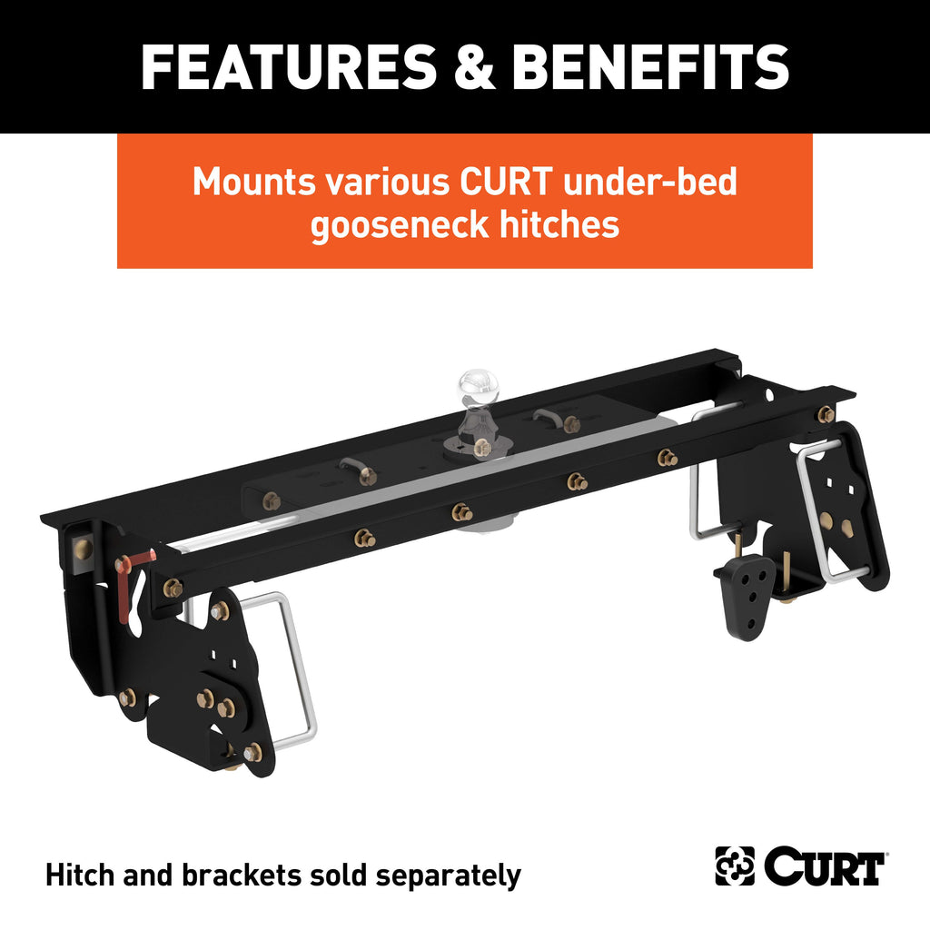 CURT 60661 Under-Bed Gooseneck Installation Brackets, Select Dodge, Ram 2500, 3500