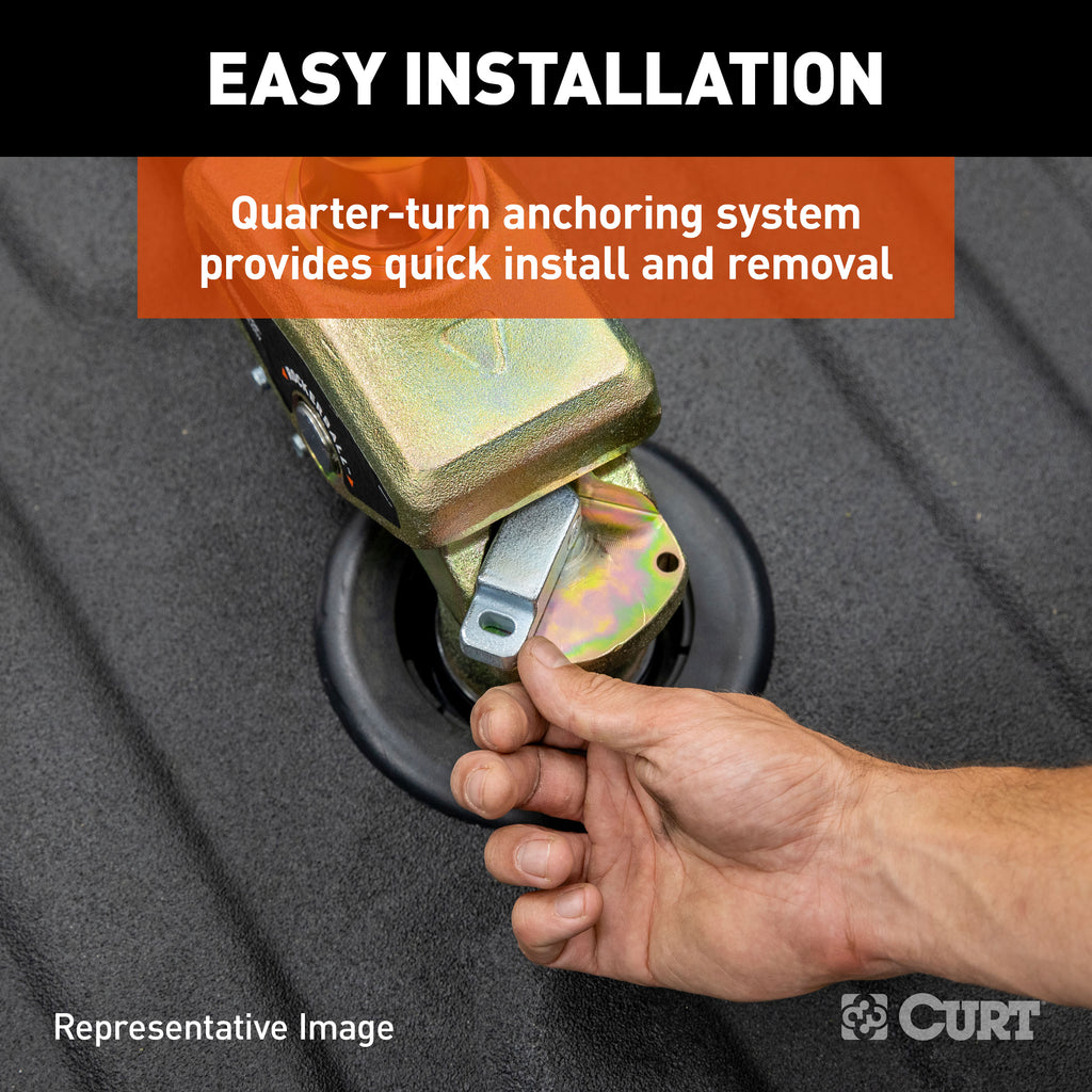 CURT 60663 Multi-Fit OEM Puck System Gooseneck Ball with 4" Offset for Select Chevrolet Silverado HD, Chevrolet Silverado HD, Ford F-250 Super Duty, Ford F-350 Super Duty, Ford F-450 Super Duty, GMC Sierra HD, GMC Sierra HD, Nissan TITAN XD, Ram 2500, Ram
