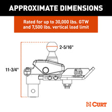 Load image into Gallery viewer, CURT 60668 RockerBall Multi-Fit OEM Puck System Gooseneck Ball with 4" Offset for Select Chevrolet Silverado HD, Chevrolet Silverado HD, Ford F-250 Super Duty, Ford F-350 Super Duty, Ford F-450 Super Duty, GMC Sierra HD, GMC Sierra HD, Nissan TITAN XD,