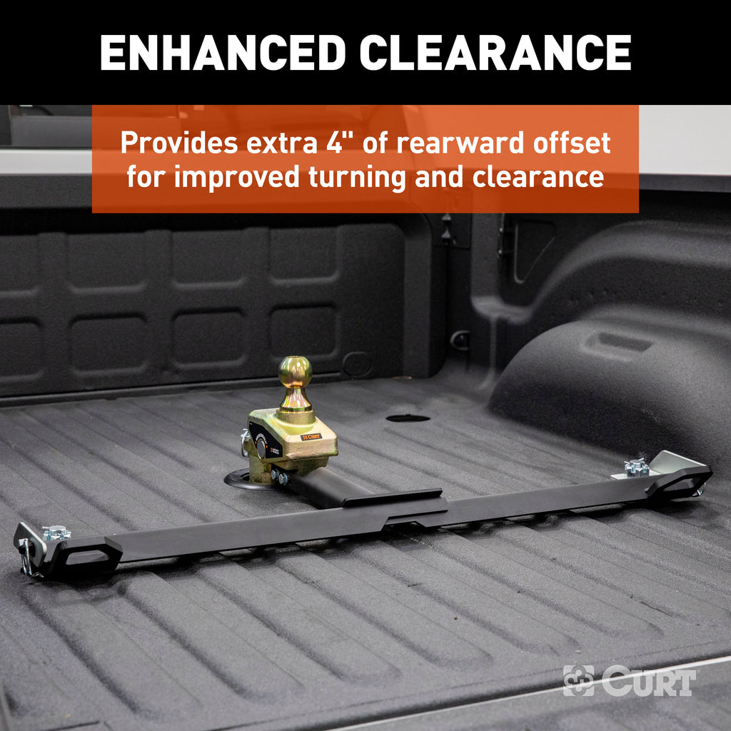 CURT 60668 RockerBall Multi-Fit OEM Puck System Gooseneck Ball with 4" Offset for Select Chevrolet Silverado HD, Chevrolet Silverado HD, Ford F-250 Super Duty, Ford F-350 Super Duty, Ford F-450 Super Duty, GMC Sierra HD, GMC Sierra HD, Nissan TITAN XD,