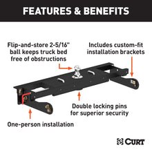 Load image into Gallery viewer, CURT 60680 Double Lock EZr Gooseneck Hitch Kit with Brackets, Select Silverado, Sierra