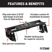 Load image into Gallery viewer, CURT 60682 Double Lock EZr Gooseneck Hitch Kit with Brackets, Select Dodge, Ram 2500, 3500