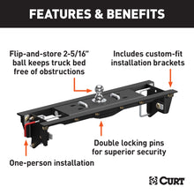 Load image into Gallery viewer, CURT 60685 Double Lock EZr Gooseneck Hitch Kit with Brackets, Select Ford F-250, F-350