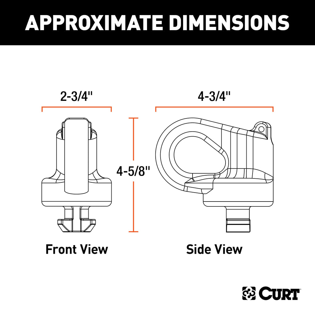 CURT 60691 OEM Puck System Gooseneck Safety Chain Anchors, Chevy, Ford, GMC, Nissan (38K) for Select Chevrolet Silverado HD, Chevrolet Silverado HD, Ford F-250 Super Duty, Ford F-350 Super Duty, Ford F-450 Super Duty, GMC Sierra HD, GMC Sierra HD, Nissan