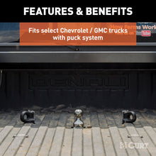 Load image into Gallery viewer, CURT 60691 OEM Puck System Gooseneck Safety Chain Anchors, Chevy, Ford, GMC, Nissan (38K) for Select Chevrolet Silverado HD, Chevrolet Silverado HD, Ford F-250 Super Duty, Ford F-350 Super Duty, Ford F-450 Super Duty, GMC Sierra HD, GMC Sierra HD, Nissan