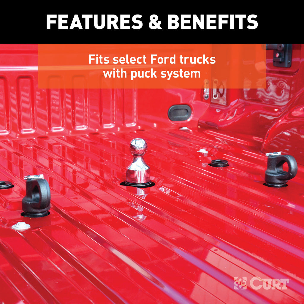 CURT 60692 OEM Puck System 2-5/16" Gooseneck Kit, Chevrolet, Ford, GMC, Nissan (30K) for Select Chevrolet Silverado HD, Chevrolet Silverado HD, Ford F-250 Super Duty, Ford F-350 Super Duty, Ford F-450 Super Duty, GMC Sierra HD, GMC Sierra HD, Nissan