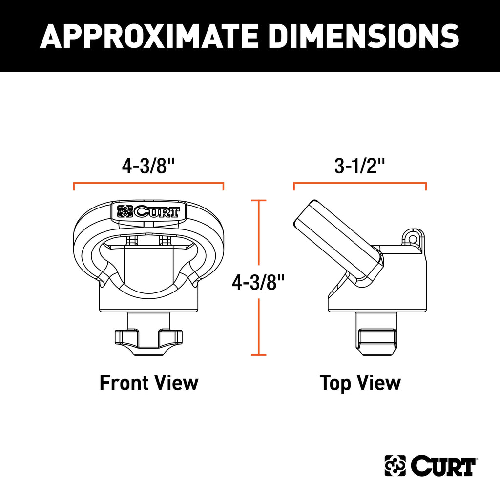 CURT 60698 OEM Puck System Gooseneck Safety Chain Anchors, Ram (38K) for Select Ram 2500, Ram