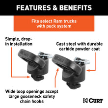 Load image into Gallery viewer, CURT 60698 OEM Puck System Gooseneck Safety Chain Anchors, Ram (38K) for Select Ram 2500, Ram