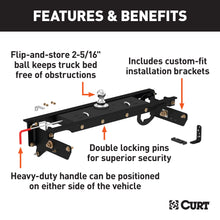 Load image into Gallery viewer, CURT 60720 Double Lock Gooseneck Hitch Kit with Brackets, Select Ford F-250, F-350, F-450