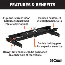 Load image into Gallery viewer, CURT 60722 Double Lock Gooseneck Hitch Kit with Brackets, Select Ford F-150, F-250