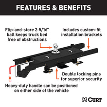 Load image into Gallery viewer, CURT 60731 Double Lock Gooseneck Hitch Kit with Brackets, Select Ram 1500, Air Suspension
