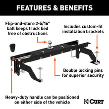 Load image into Gallery viewer, CURT 60733 Double Lock Gooseneck Hitch Kit with Brackets, Select Dodge Ram 1500