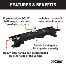 Load image into Gallery viewer, CURT 60751 Double Lock Gooseneck Hitch Kit with Brackets, Select Toyota Tundra, 6.5' Bed