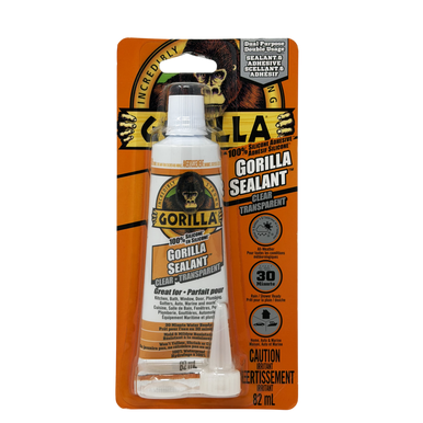 Gorilla 8190002 Dual Purpose Silicone Adhesive Sealant, Clear - 82mL