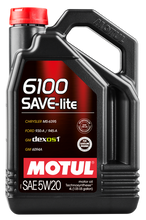 Load image into Gallery viewer, Motul 108030 6100 Save-Lite 5W20 Technosynthese Semi Synthetic Engine Oil - 4L
