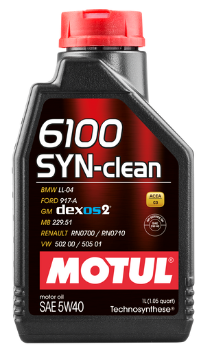 Motul 107941 6100 Syn-Clean 5W40 Technosynthese Semi Synthetic Engine Oil - 1L