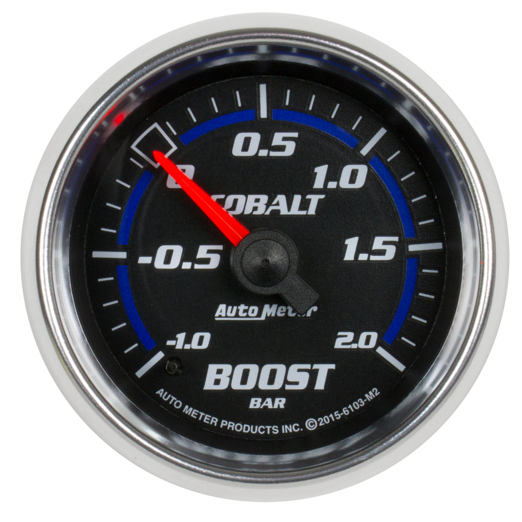 AutoMeter 6103-M2 GAUGE, VAC/BOOST, 2 1/16", -1 - +2 BAR, MECHANICAL, COBALT